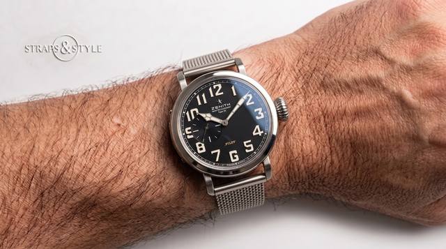 Zenith Pilot Type 20 on a Straps&Style mesh bracelet