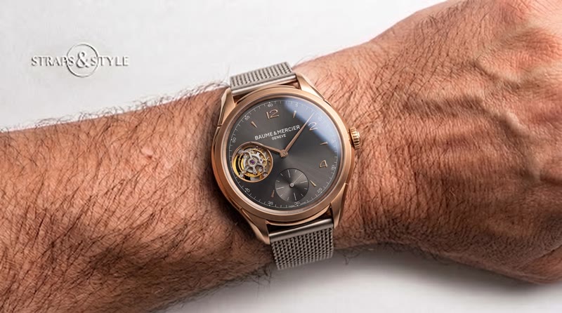 Baume & Mercier watch on a Straps&Style mesh bracelet, view 4
