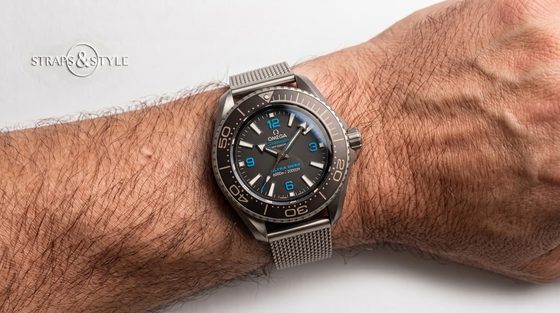 Omega Seamaster Planet Ocean Ultra Deep on a Straps&Style mesh bracelet