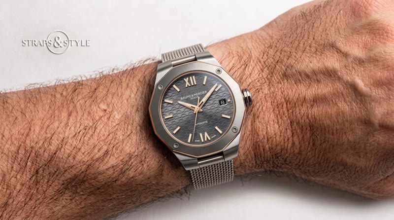 Baume & Mercier watch on a Straps&Style mesh bracelet, view 3