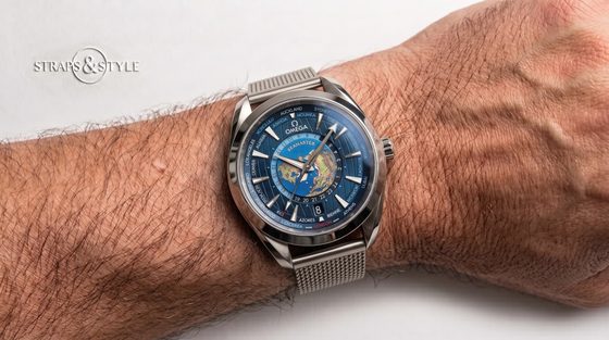 Omega Seamaster Aqua Terra Worldtimer on a Straps&Style mesh bracelet