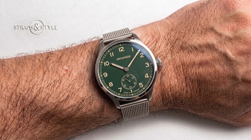 Archimede watch on a Straps&Style mesh bracelet