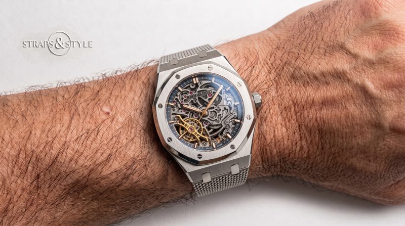 Audemars Piguet Royal Oak openworked tourbillon on a Straps&Style mesh bracelet