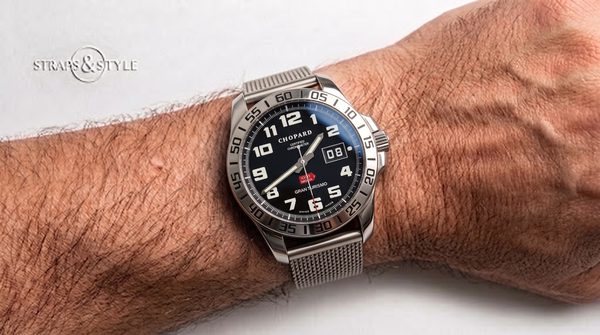 Chopard Mille Miglia Gran Turismo black dial on a Straps&Style mesh bracelet