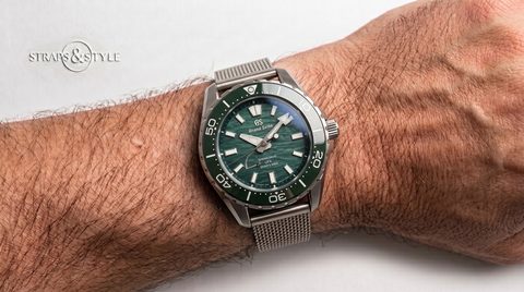 Grand Seiko watch on a Straps&Style mesh bracelet, fourth view